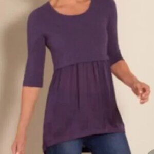 Soft Surroundings Odette Purple Tee/Satin Top Sz L